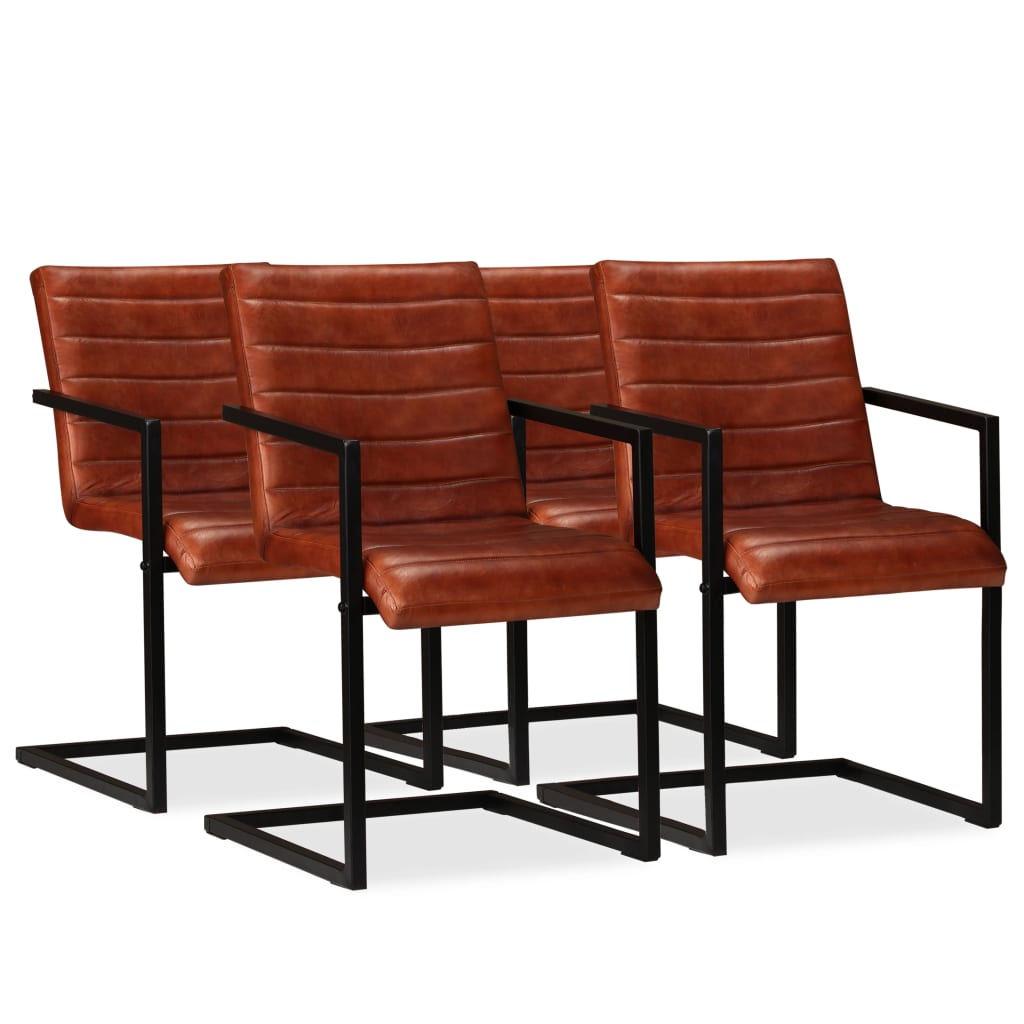 Eetkamerstoelen Echt Leer Bruin