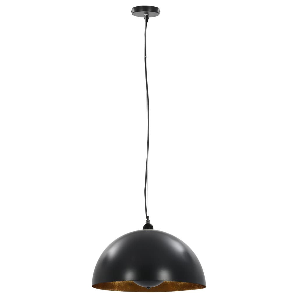 Plafondlampen Halfrond E27 Zwart En Goudkleurig