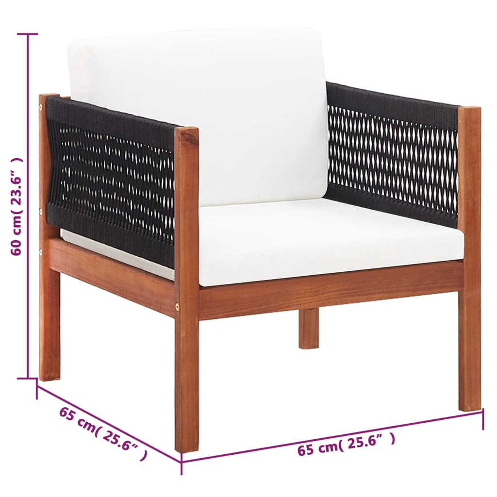 4-Delige Loungeset Massief Acaciahout Peper