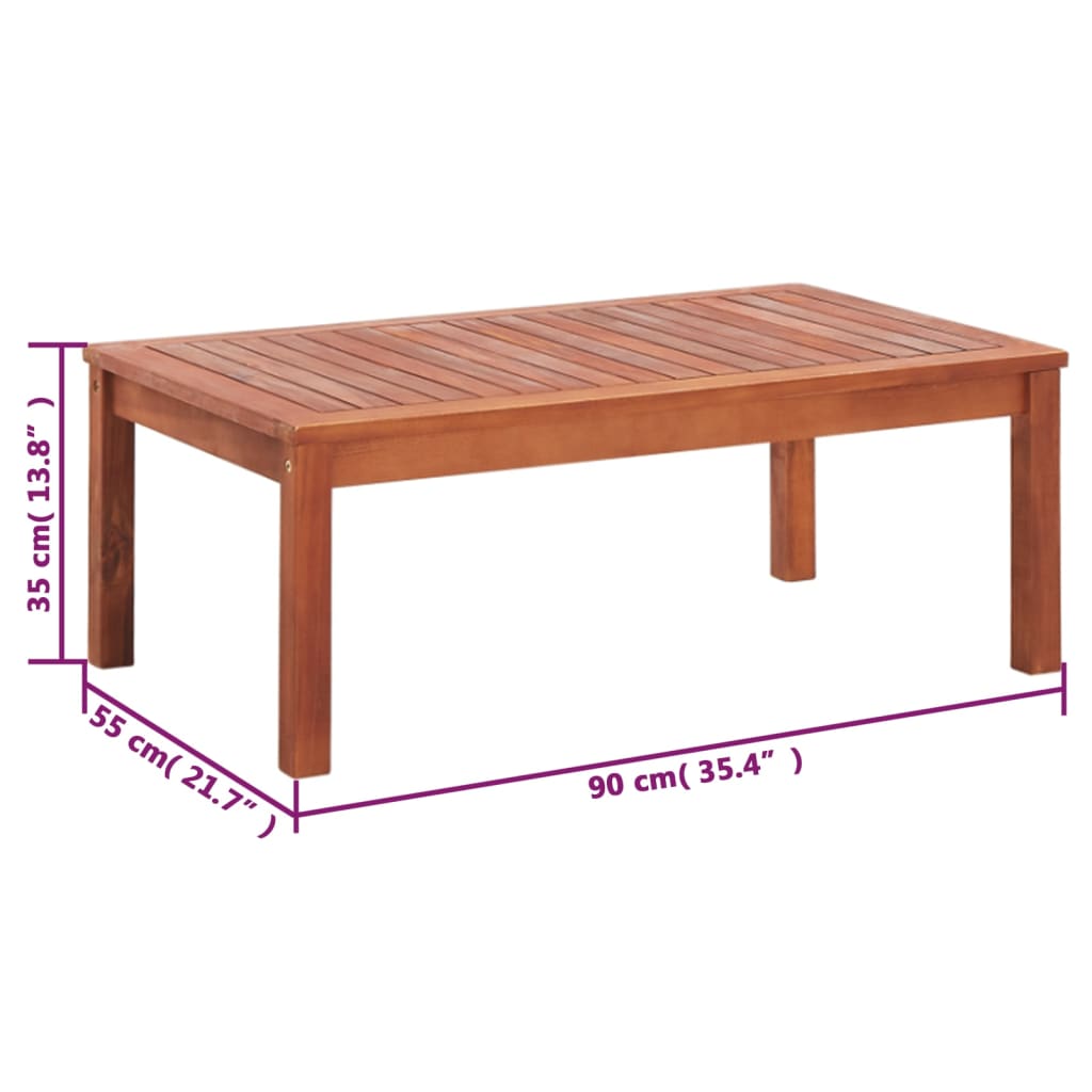 4-Delige Loungeset Massief Acaciahout Peper