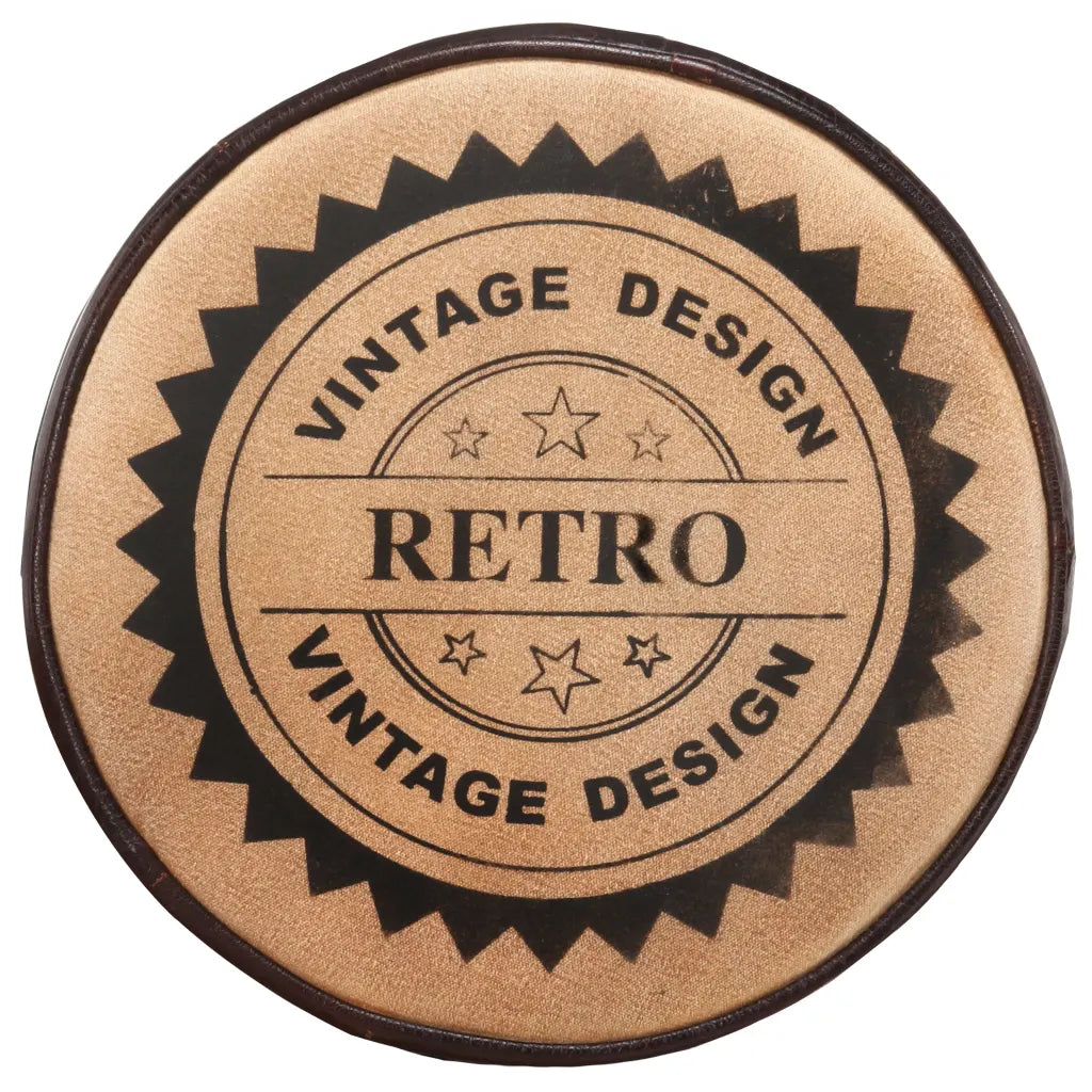 Set van 2 Industriële Barkrukken met Fietspedalen – Canvas en Geitenleer – Vintage Stijl