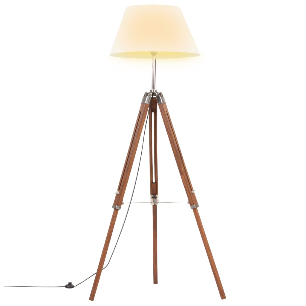 Vloerlamp Driepoot 141 Cm Massief Teakhout Kleurig