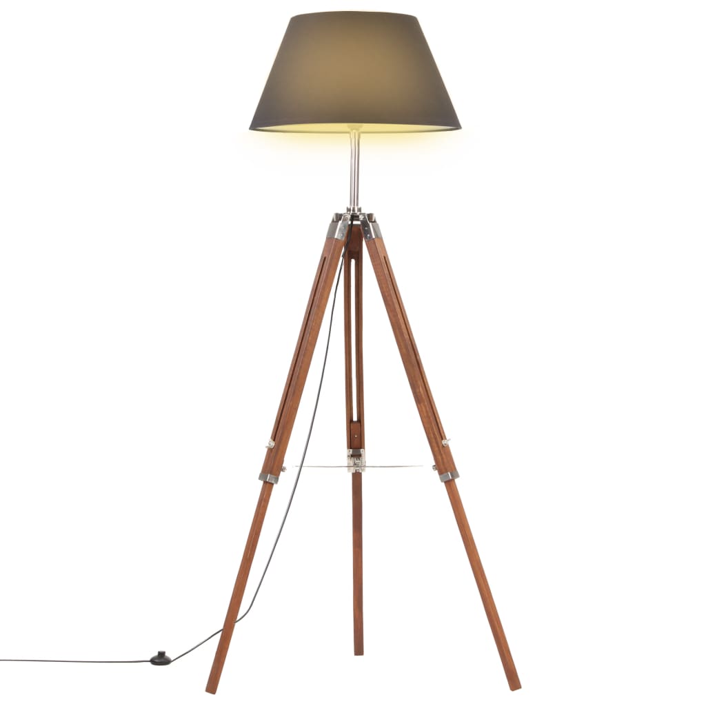 Vloerlamp Driepoot 141 Cm Massief Teakhout Kleurig