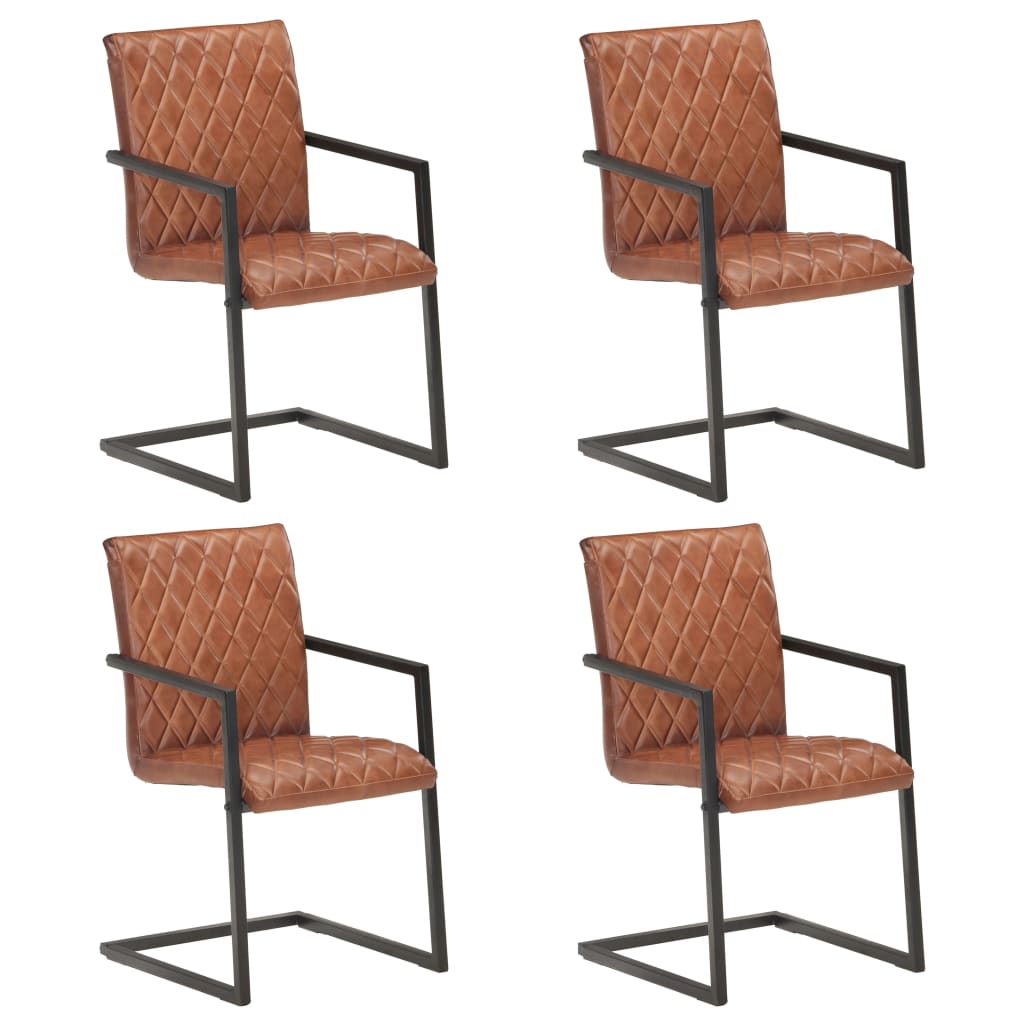 Eetkamerstoelen Echt Leer Bruin