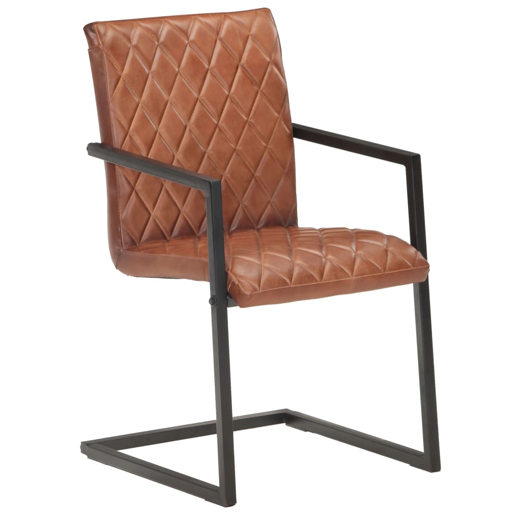 Eetkamerstoelen Echt Leer Bruin