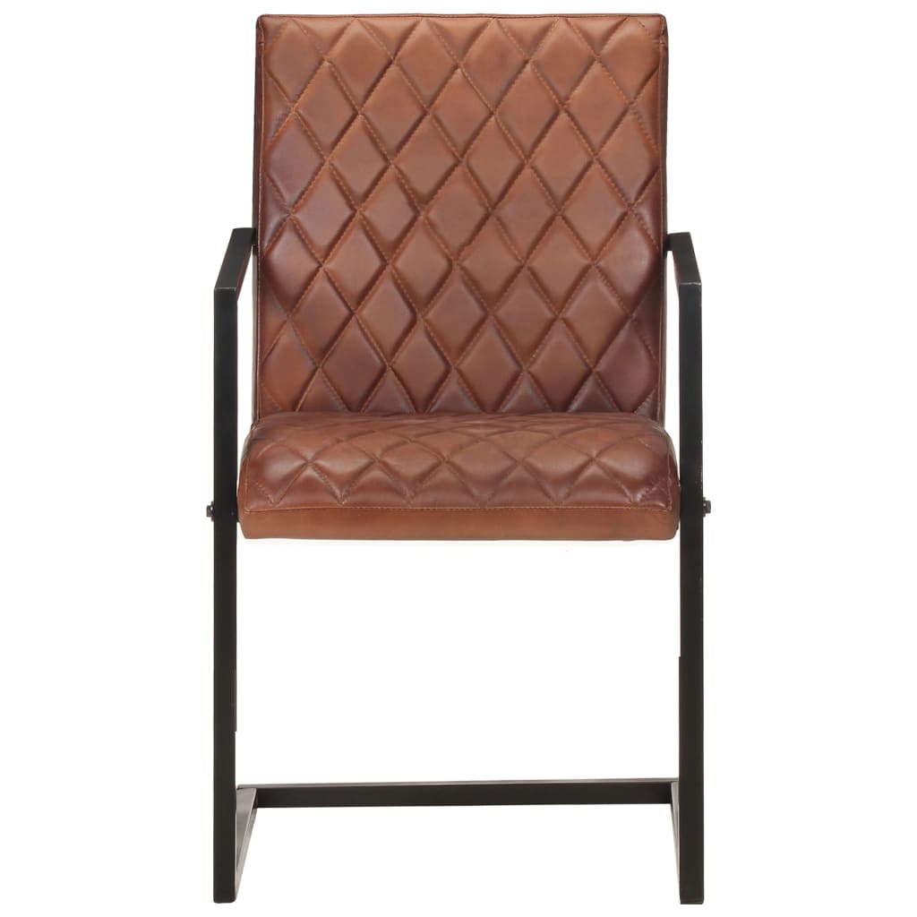 Eetkamerstoelen Echt Leer Bruin