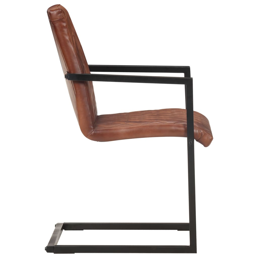Eetkamerstoelen Echt Leer Bruin