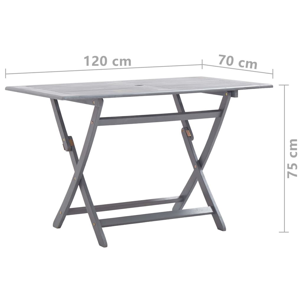 5-Delige Tuinset Massief Acaciahout Grijs