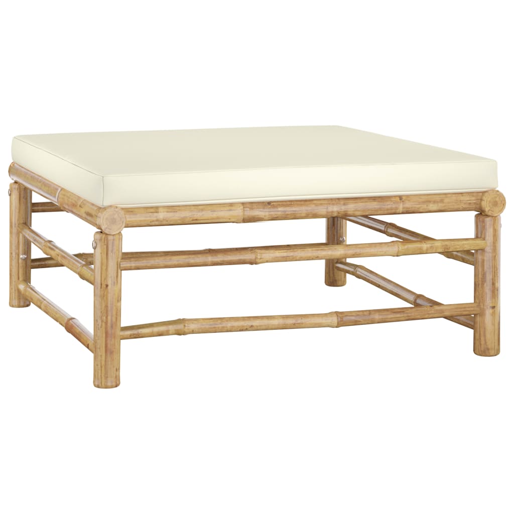 5-Delige Loungeset Met Witte Kussens Bamboe