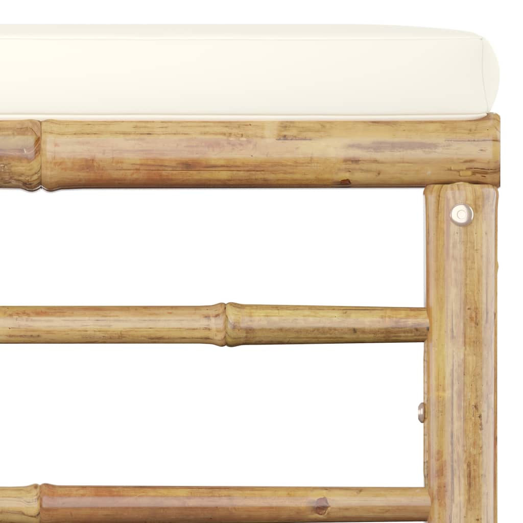 5-Delige Loungeset Met Witte Kussens Bamboe