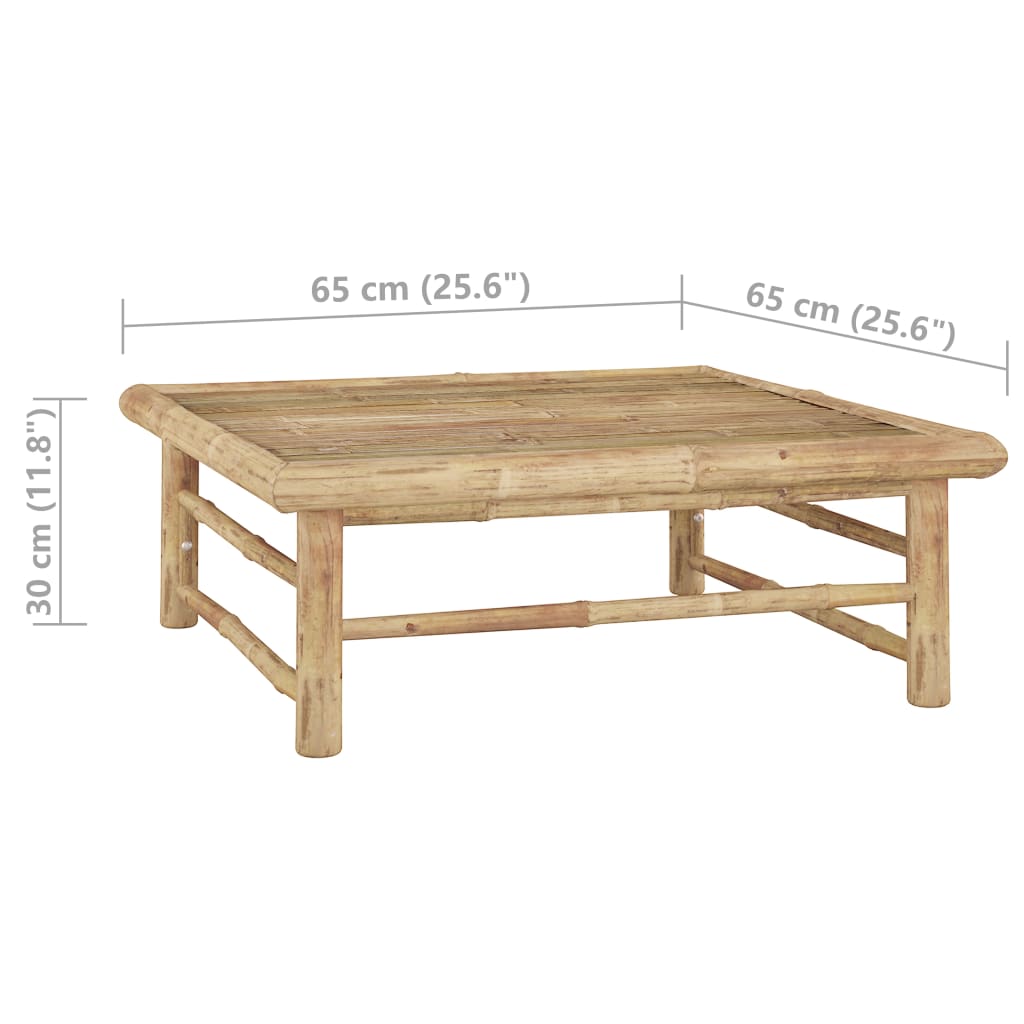 6-Delige Loungeset Met Witte Kussens Bamboe