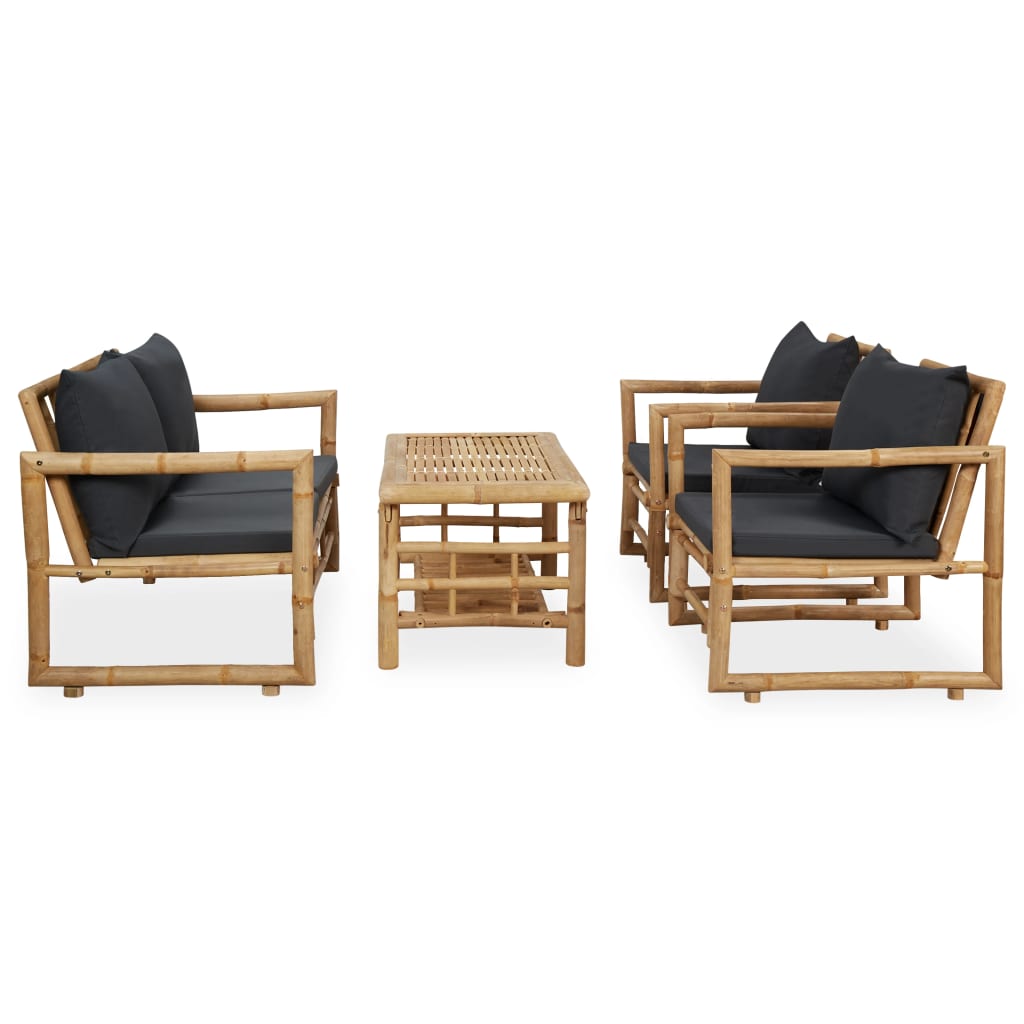 Loungeset Met Kussens Bamboe