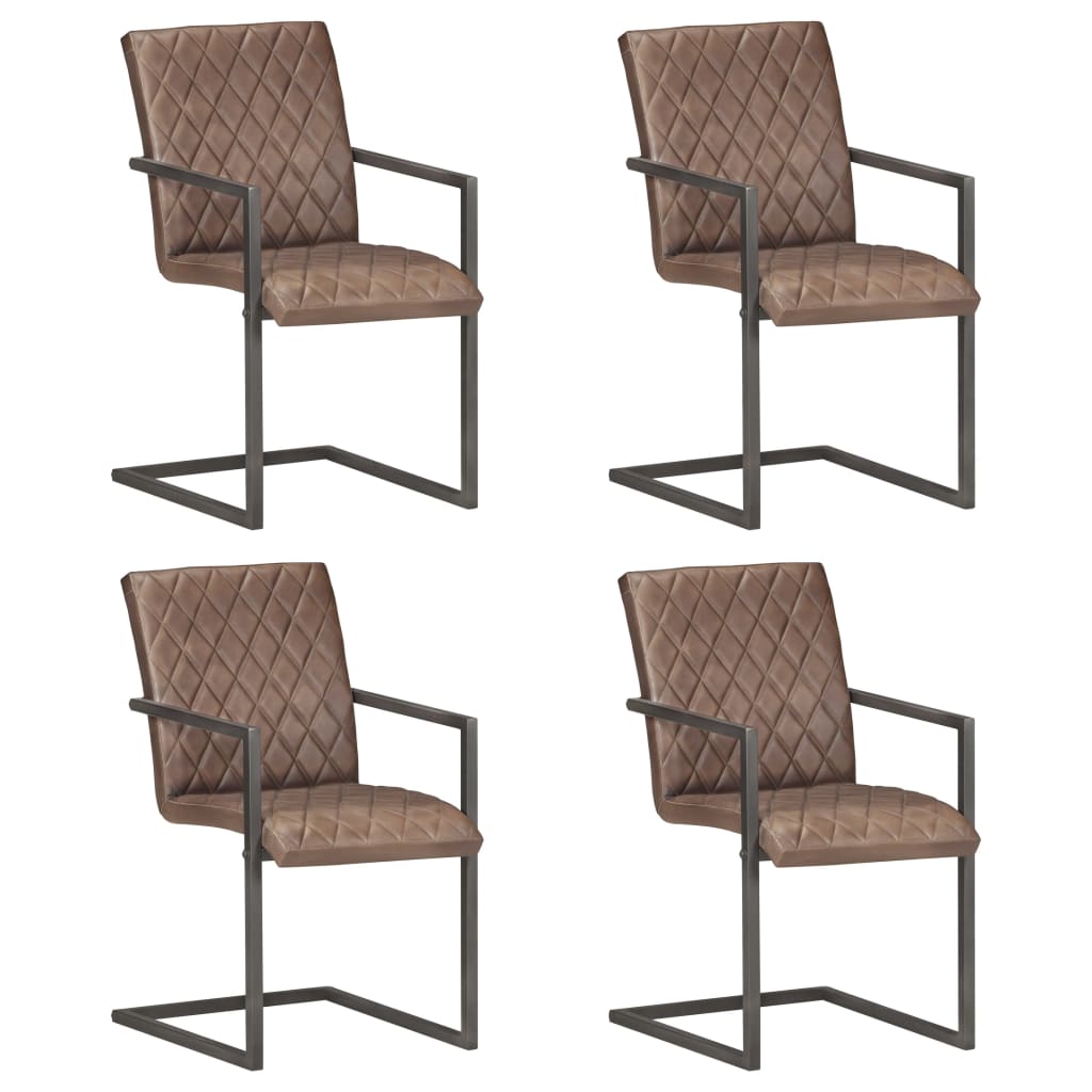 Eetkamerstoelen Echt Leer Bruin