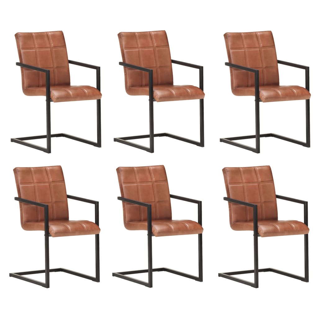 Eetkamerstoelen Echt Leer Bruin