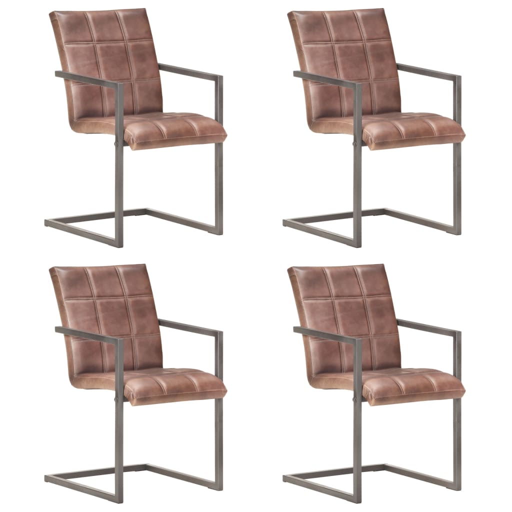 Eetkamerstoelen Echt Leer Bruin