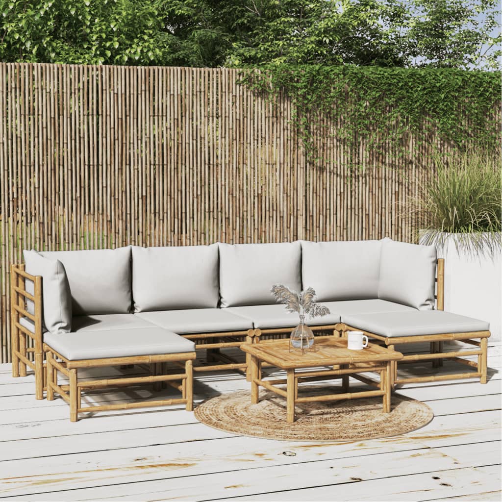 7-Delige Loungeset Met Kussens Bamboe