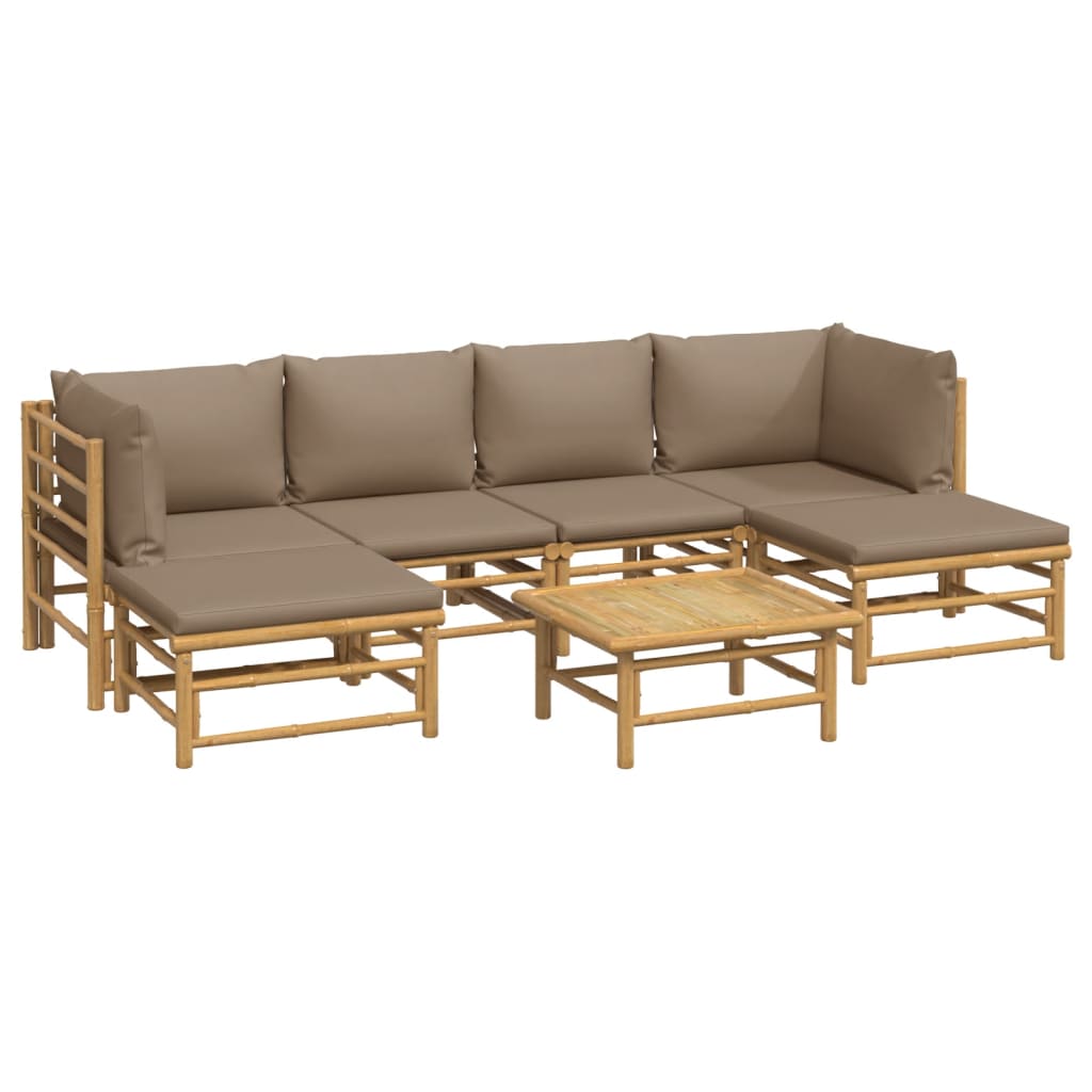 7-Delige Loungeset Met Kussens Bamboe