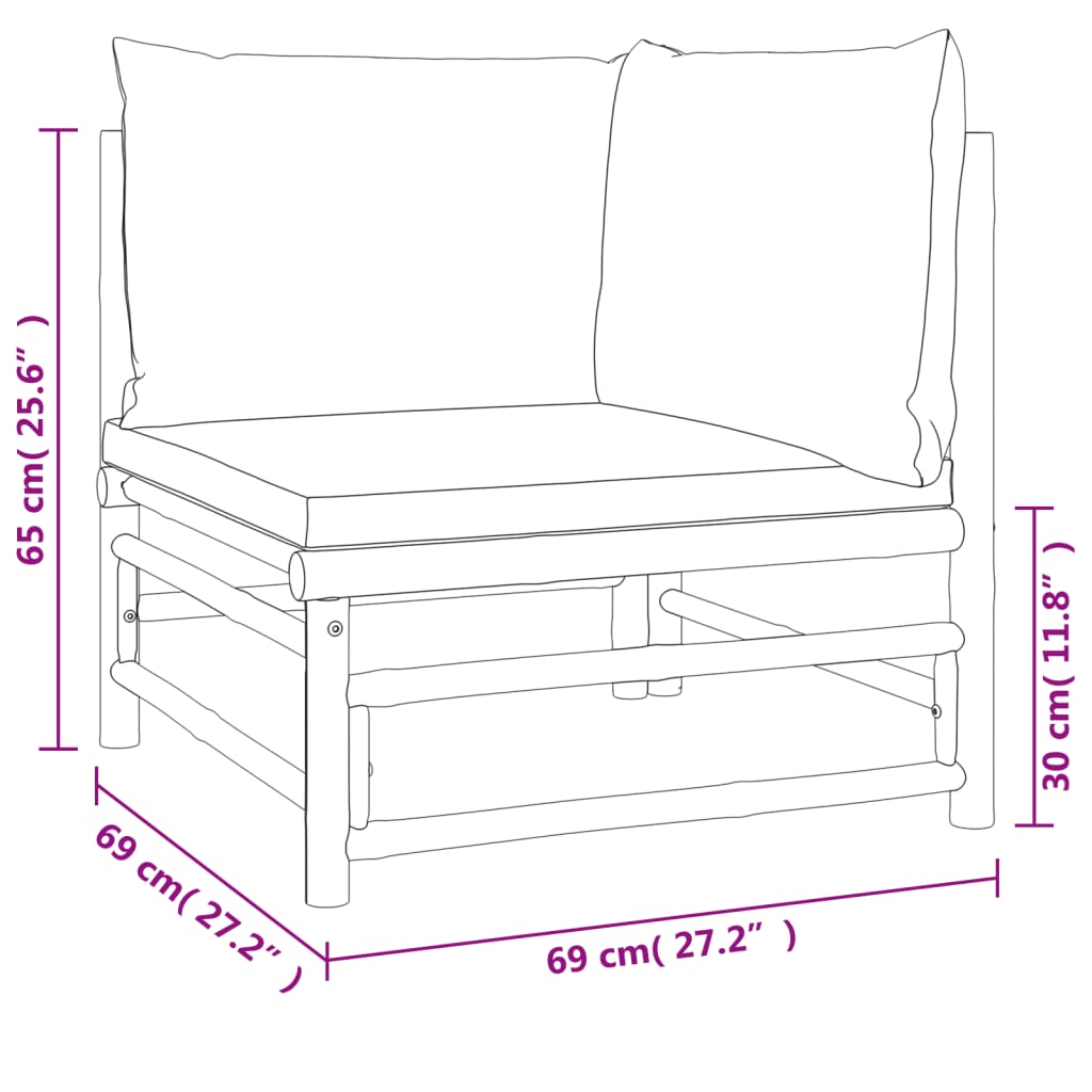 7-Delige Loungeset Met Kussens Bamboe