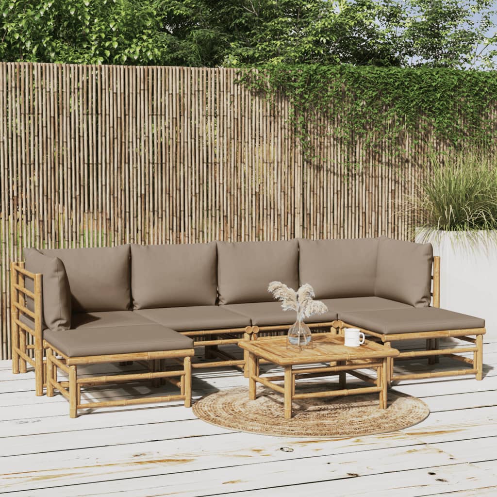 7-Delige Loungeset Met Kussens Bamboe