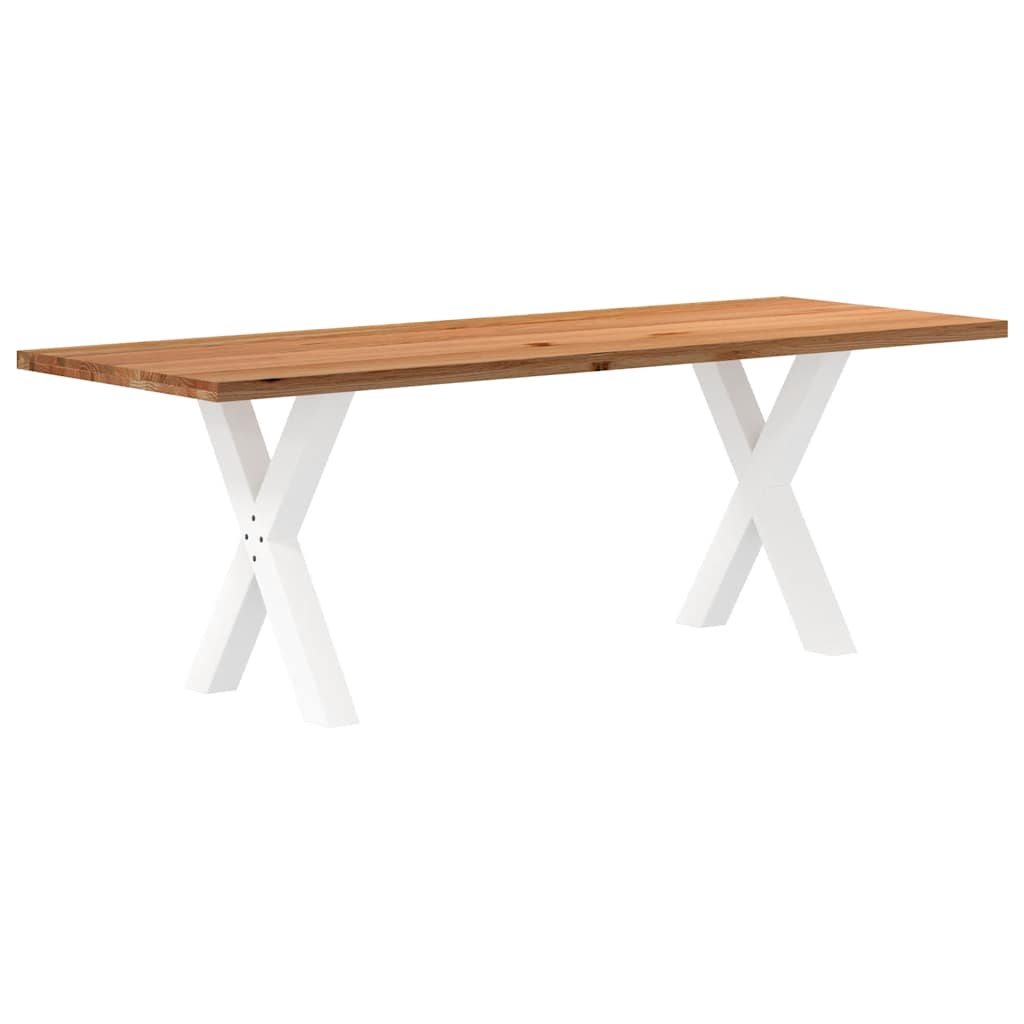 Eettafel Rechthoekig Massief Eikenhout Lichtbruin
