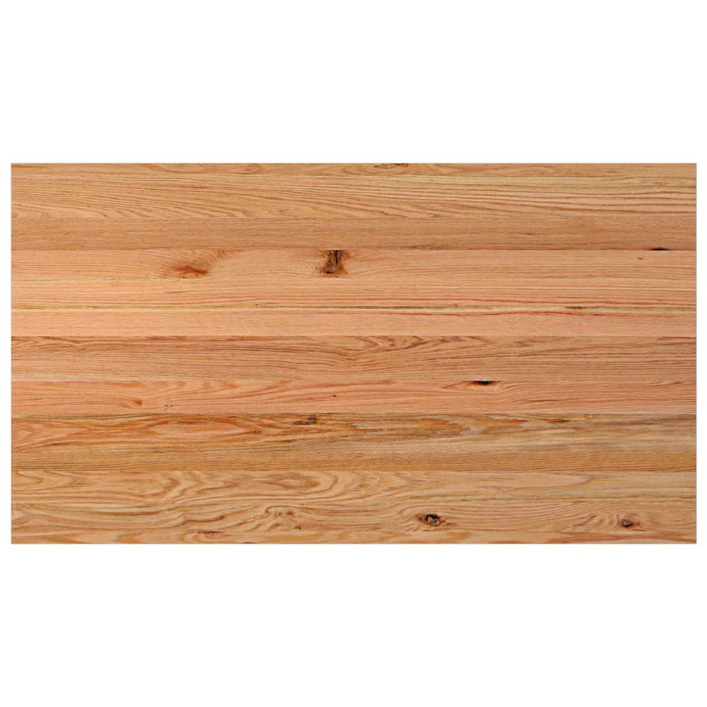 Eettafel Rechthoekig 180X90X74 Cm Massief Eikenhout Lichtbruin Zwart