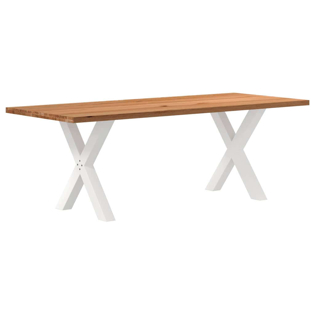 Eettafel Rechthoekig Massief Eikenhout Lichtbruin
