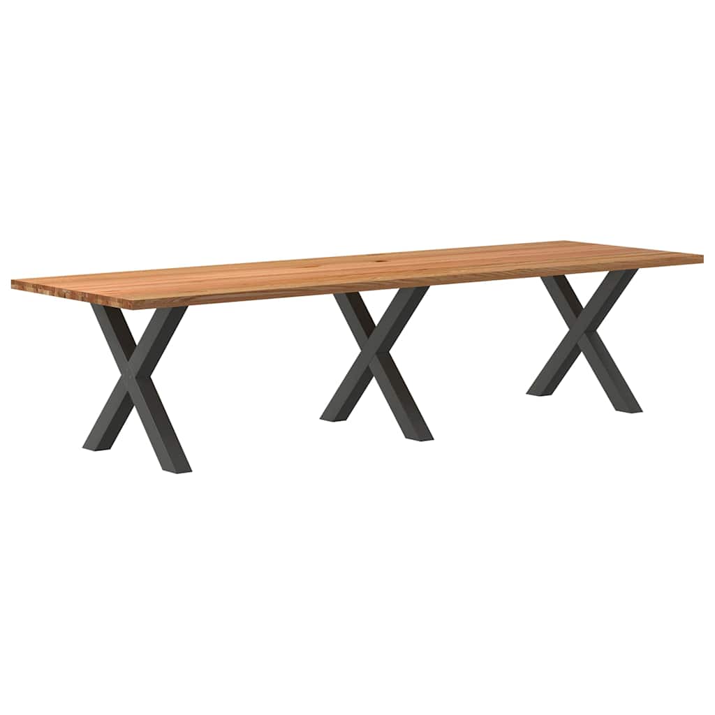 Eettafel Rechthoekig Massief Eikenhout Lichtbruin