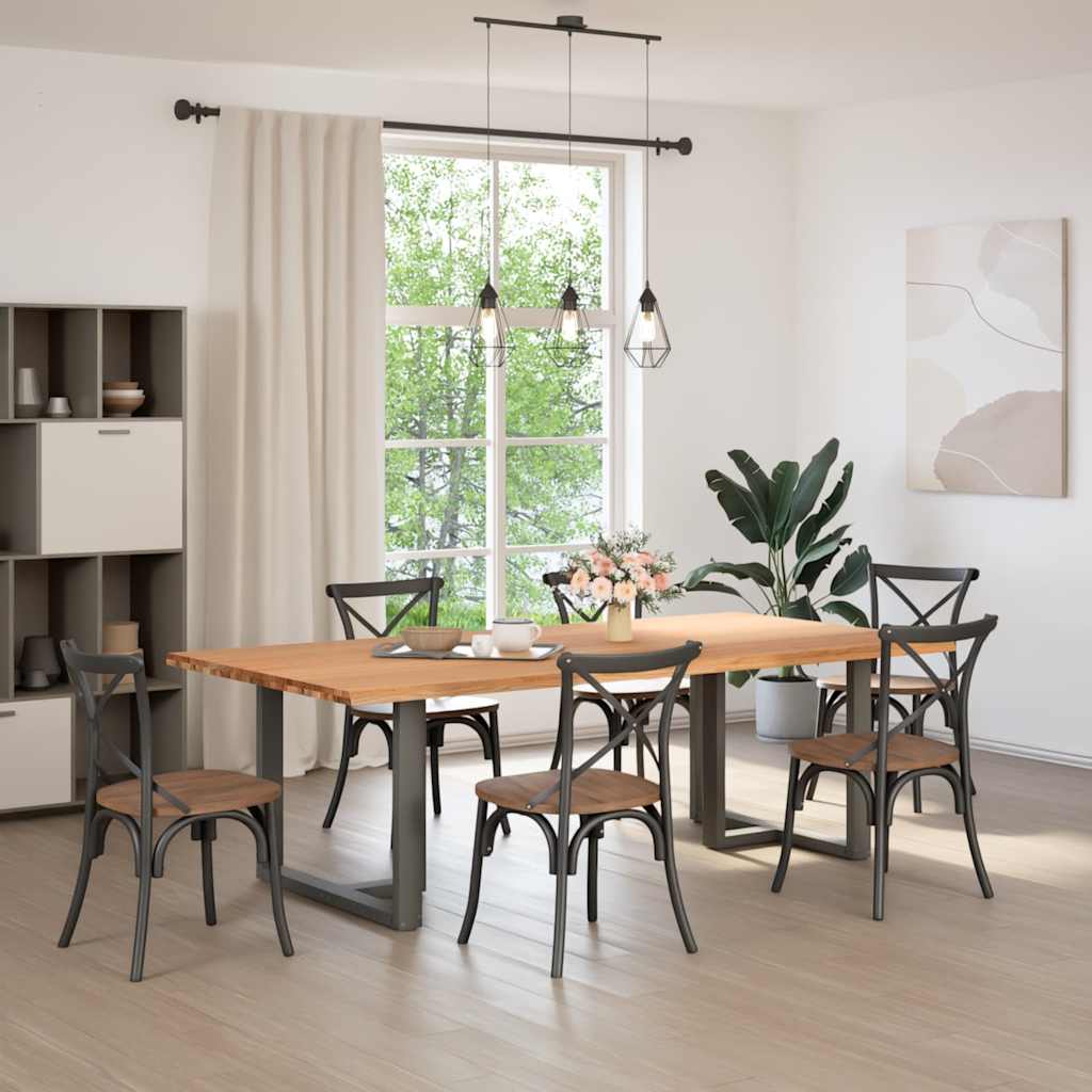 Eettafel Met Natuurlijke Rand Massief Eikenhout