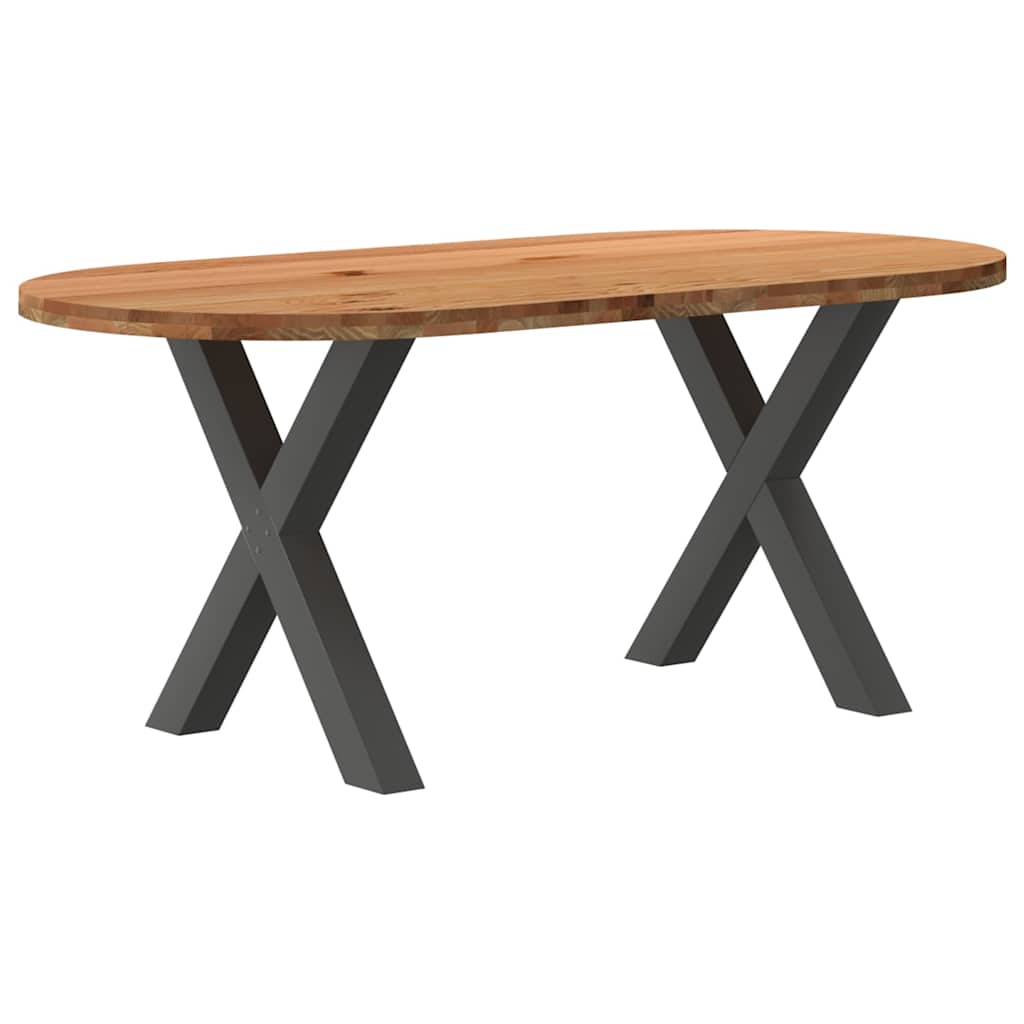 Eettafel Ovaal Massief Eikenhout Lichtbruin