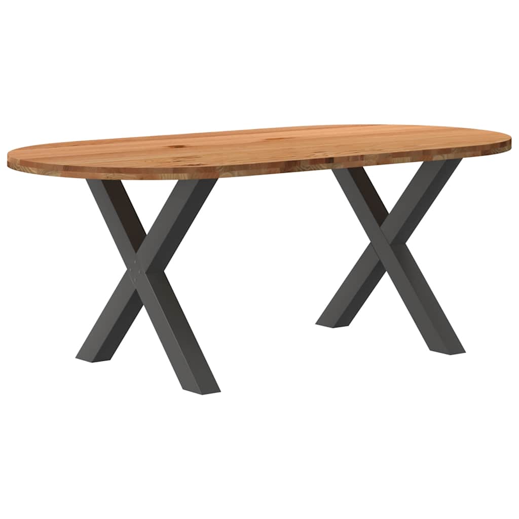 Eettafel Ovaal Massief Eikenhout Lichtbruin
