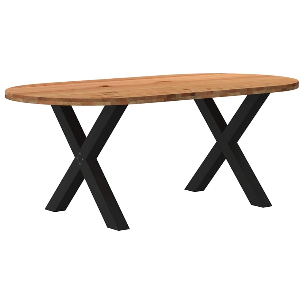 Eettafel Ovaal Massief Eikenhout Lichtbruin