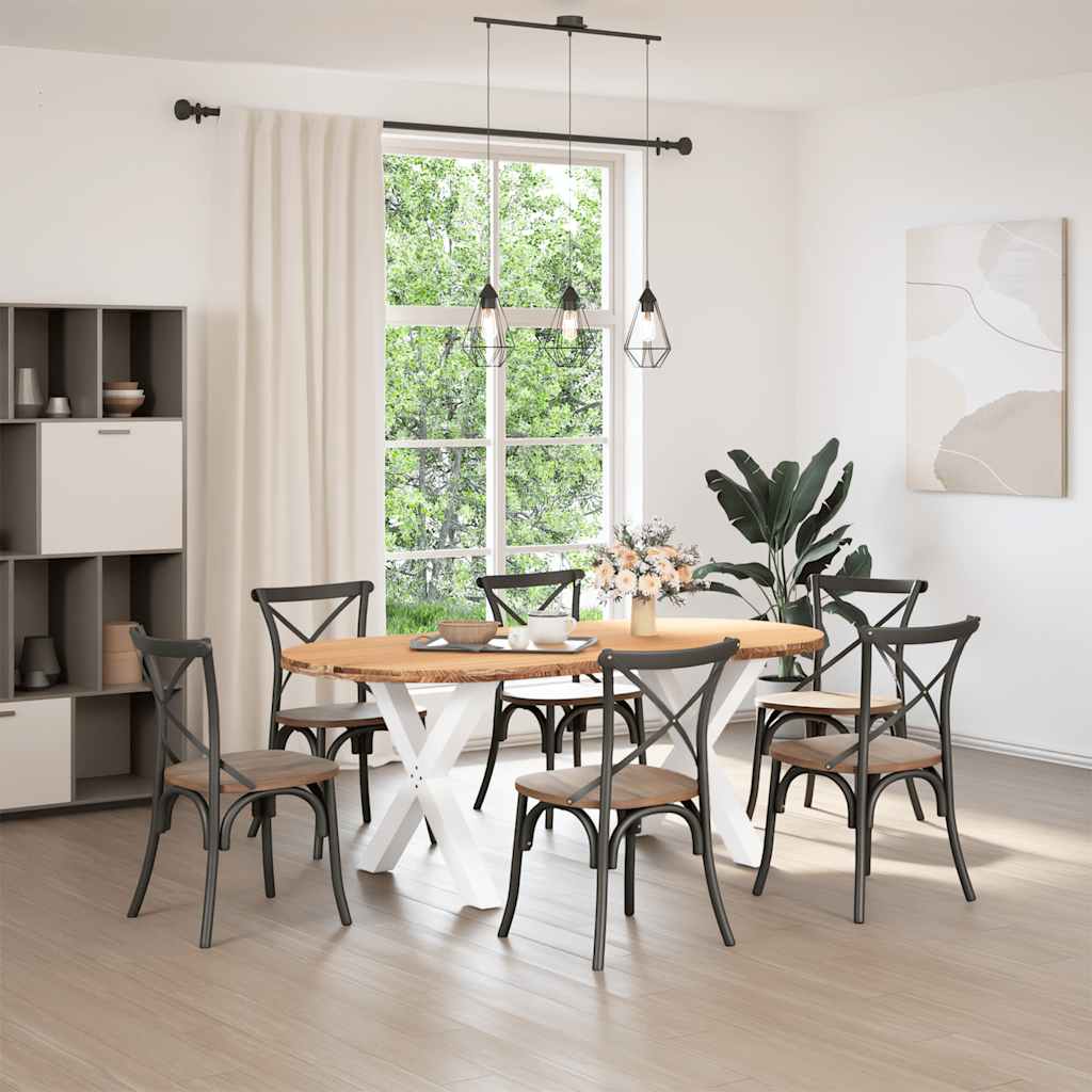 Eettafel Ovaal Massief Eikenhout Lichtbruin