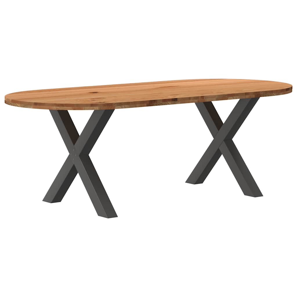 Eettafel Ovaal Massief Eikenhout Lichtbruin