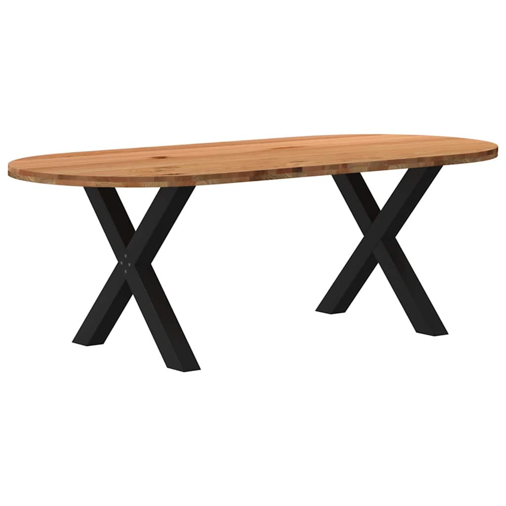 Eettafel Ovaal Massief Eikenhout Lichtbruin