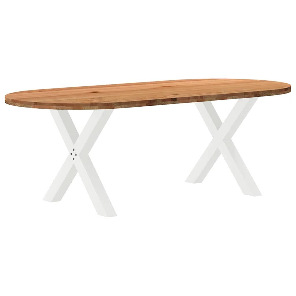 Eettafel Ovaal Massief Eikenhout Lichtbruin