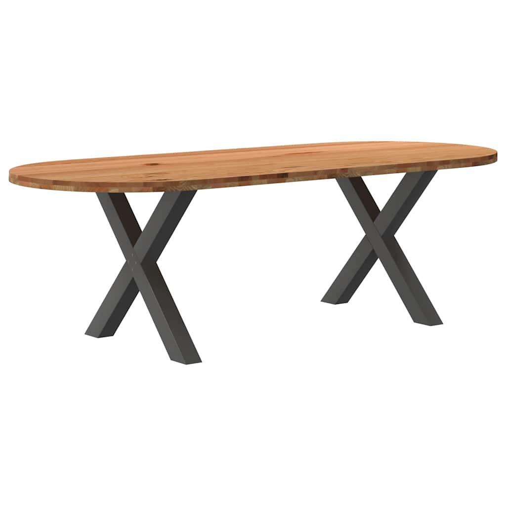 Eettafel Ovaal Massief Eikenhout Lichtbruin