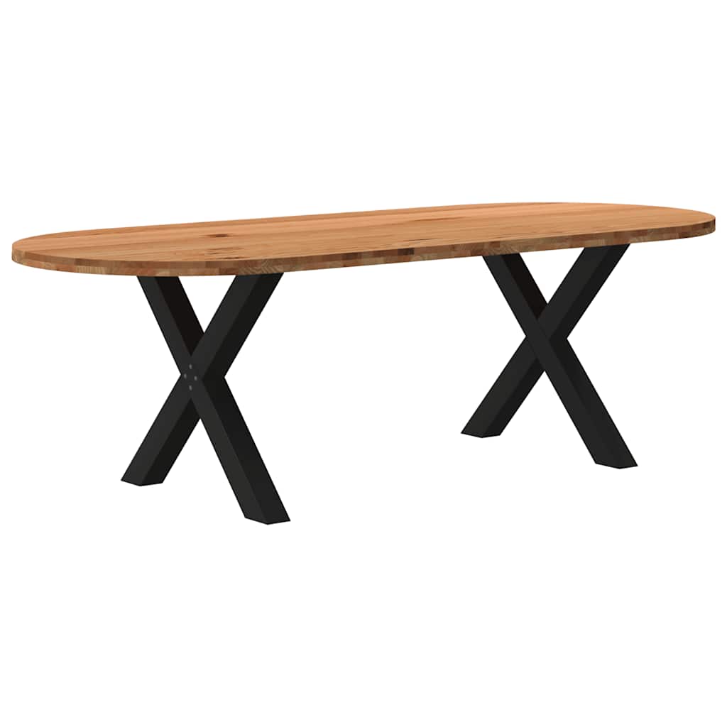 Eettafel Ovaal Massief Eikenhout Lichtbruin