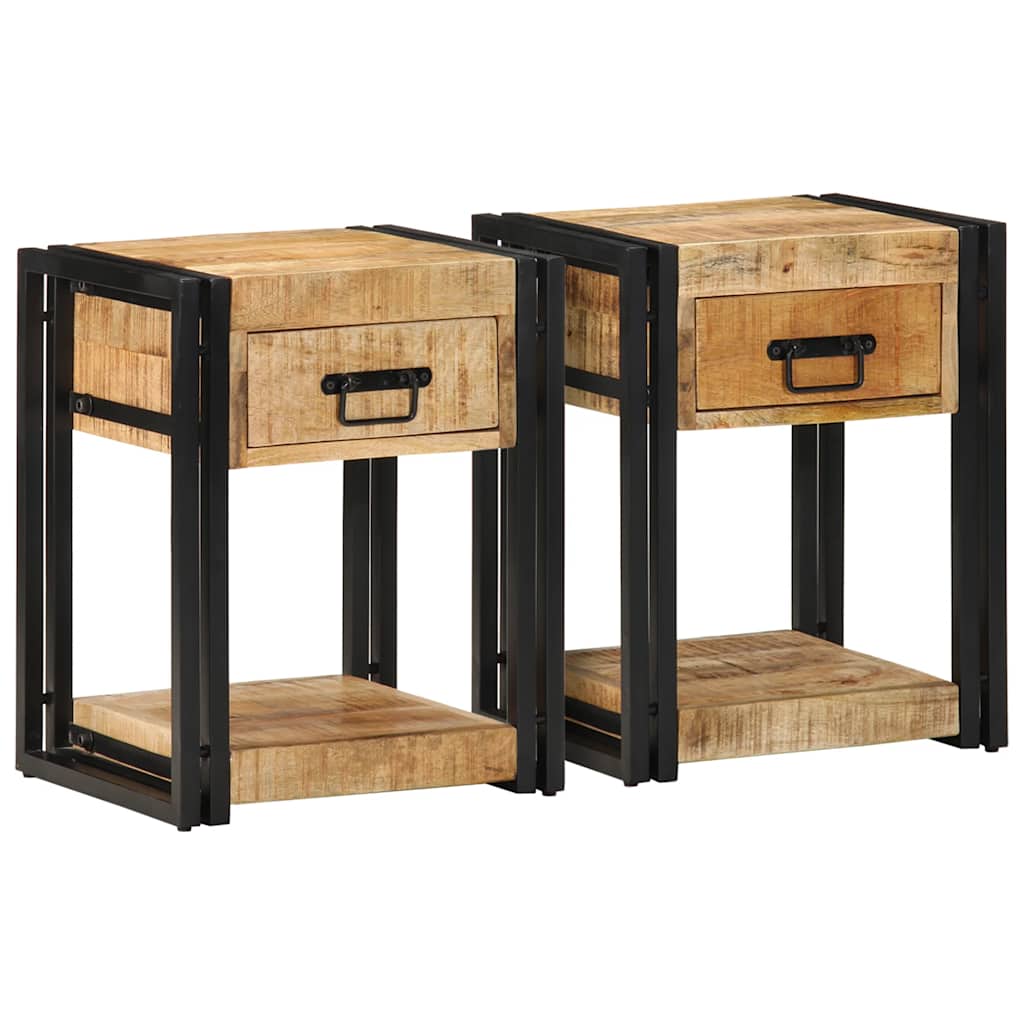 Nachtkastje Massief Ruw Hout Mango