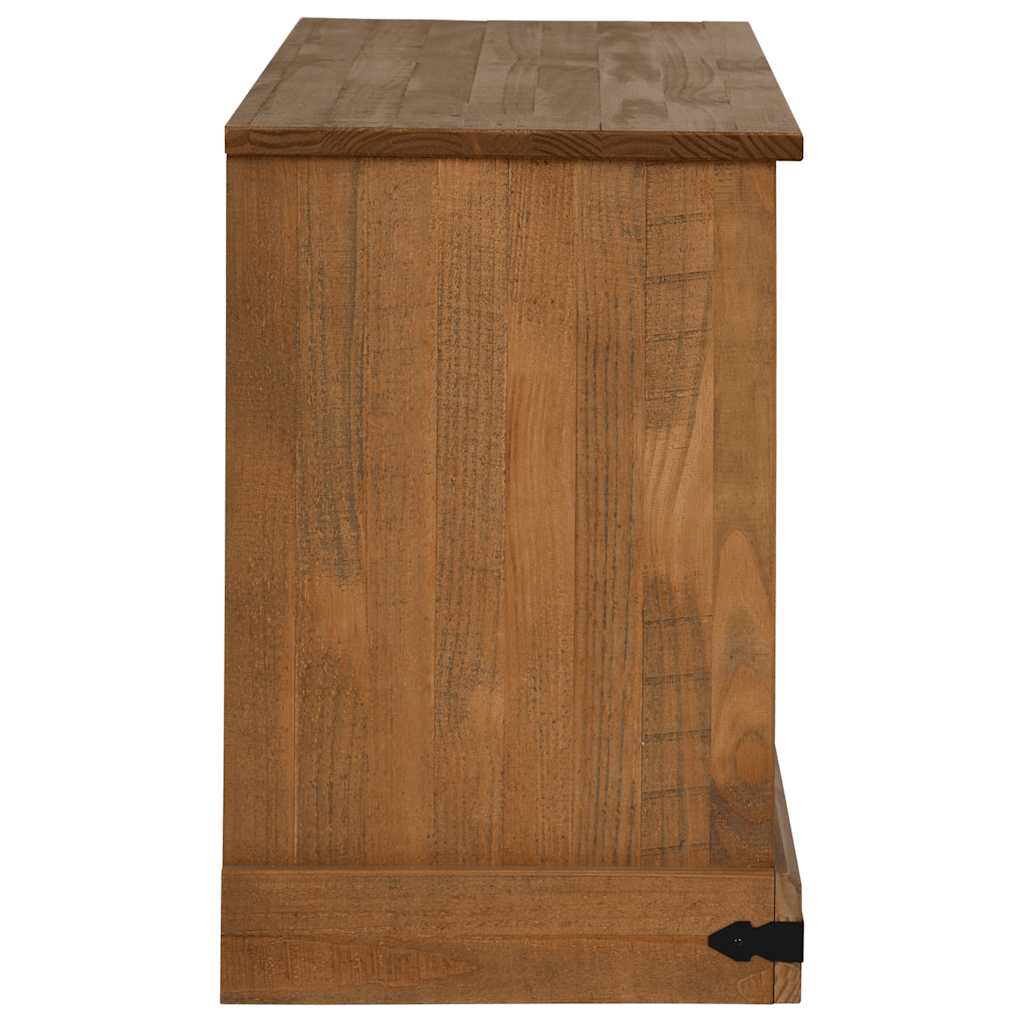 Tv-Meubel Halden Met Schuifdeur 110X40X60 Cm Massief Hout