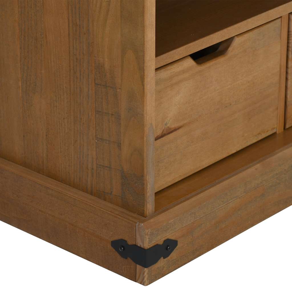 Tv-Meubel Halden Met Schuifdeur 110X40X60 Cm Massief Hout