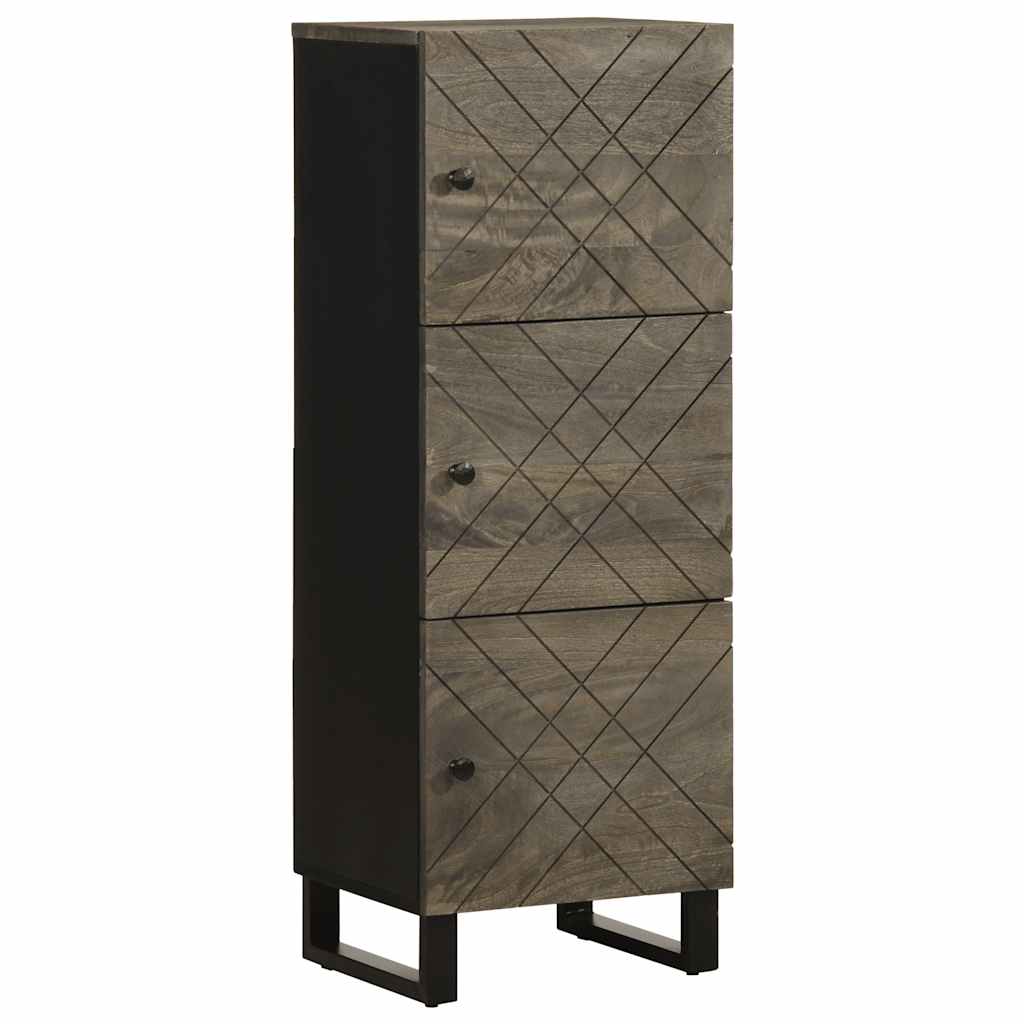 Hoge Kast 40X33X110 Cm Massief Mangohout Zwart