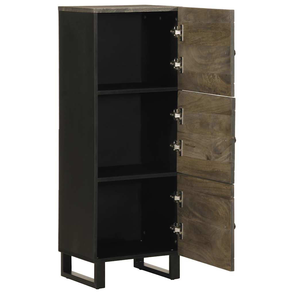 Hoge Kast 40X33X110 Cm Massief Mangohout Zwart