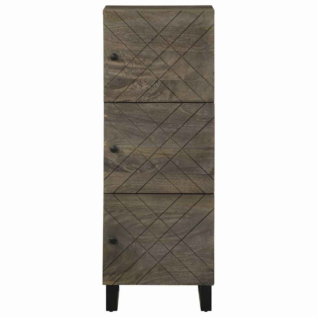 Hoge Kast 40X33X110 Cm Massief Mangohout Zwart