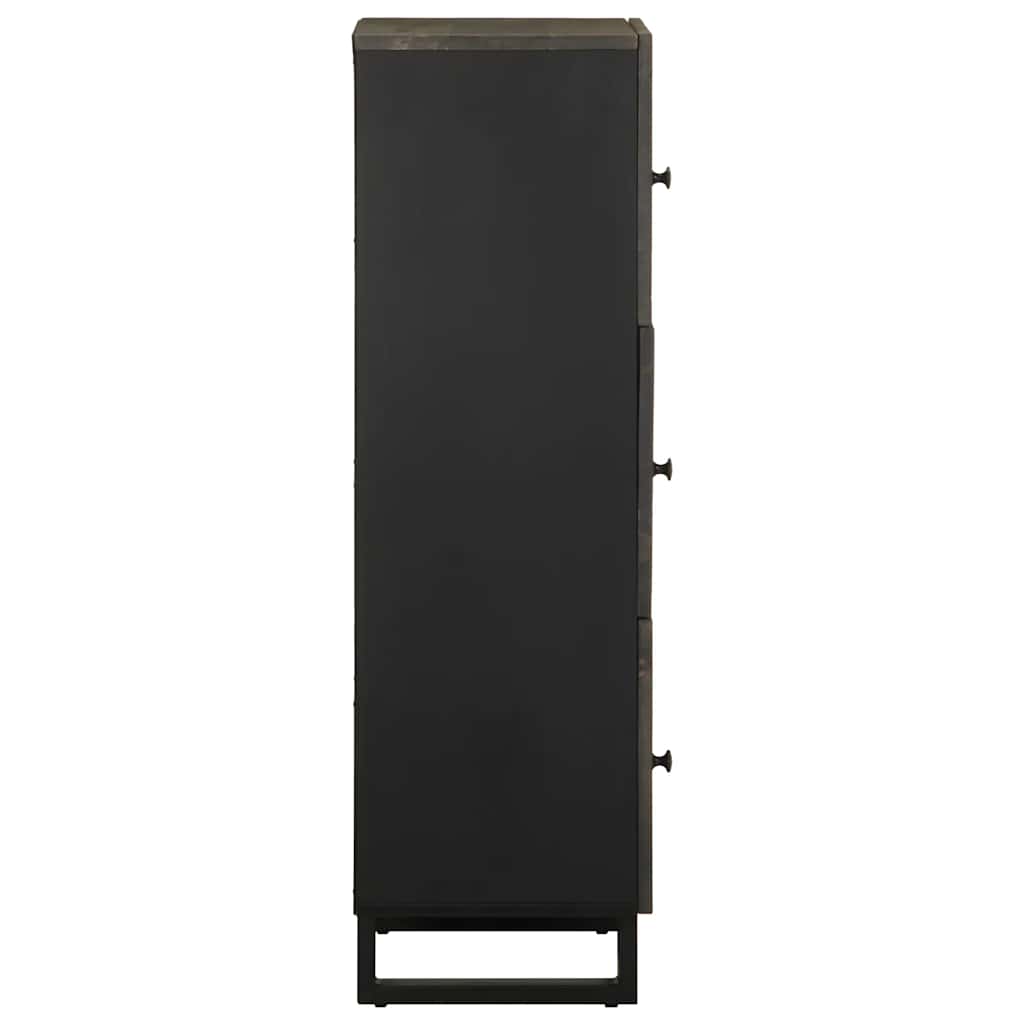 Hoge Kast 40X33X110 Cm Massief Mangohout Zwart