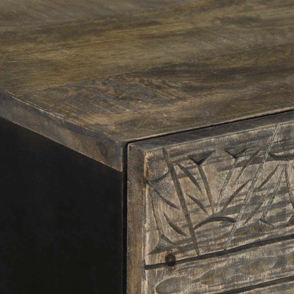 Hoge Kast 60X33X110 Cm Massief Mangohout