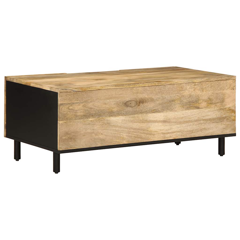Salontafel 100X54X40 Cm Massief Ruw Mangohout Zwart Antraciet