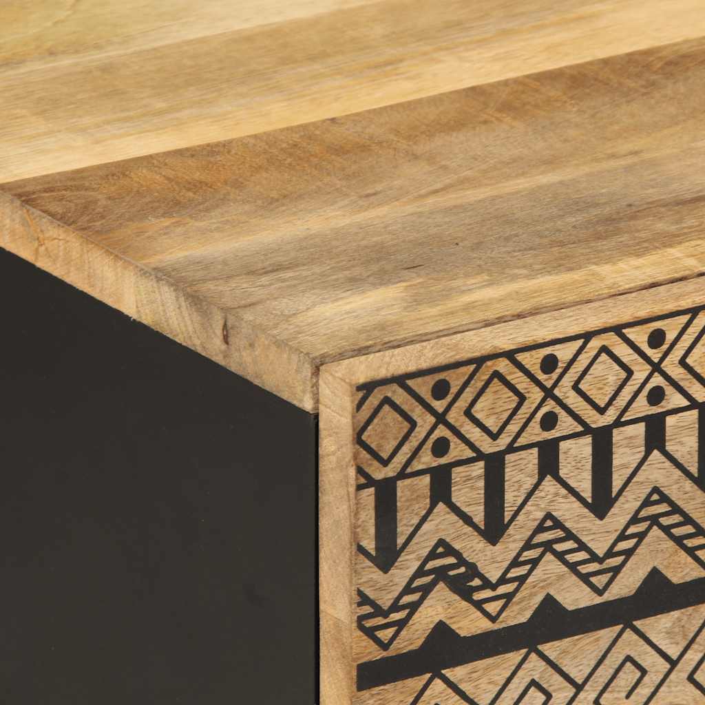 Salontafel 100X54X40 Cm Massief Ruw Mangohout Zwart Antraciet