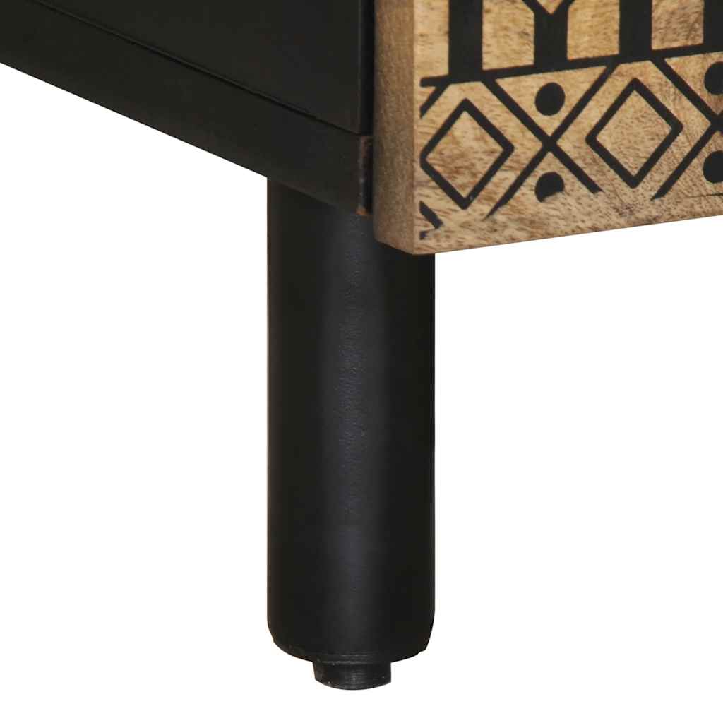 Salontafel 100X54X40 Cm Massief Ruw Mangohout Zwart Antraciet