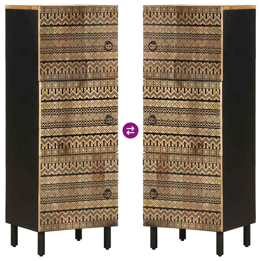 Hoge Kast 40X33,5X110 Cm Massief Ruw Mangohout