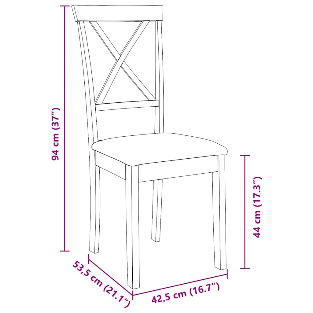 Eetkamerstoelen Met Kussens Massief Hout Rubber